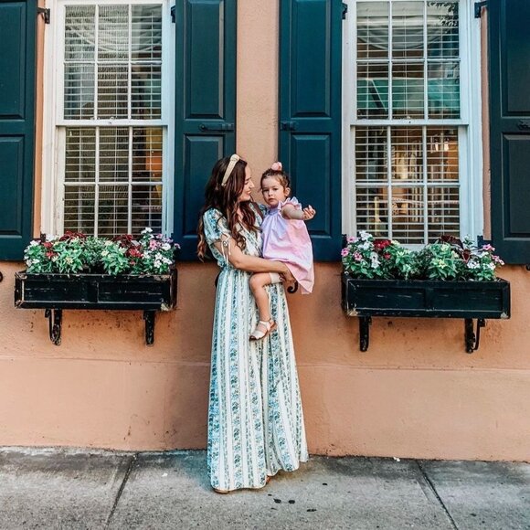 Gal Meets Glam Imogene Dress Ivory French Blue Stripe Size 2 Maxi Wrap - Picture 15 of 17